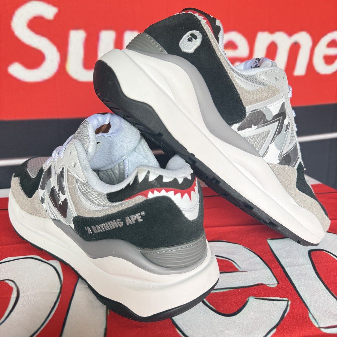 A Bathing Ape x NB 5740 Sneakers (Category: Sneakers) located in Paranaque City. Submitted by toastedmallows (Listing ID 1469787346, Image 3). Description: NEW BALANCE 5740 x BAPE Color: Black Camo, Green Camo, Pink Camo Features the N Logo Sizes available: Black Camo 42, 43, 44 Green Camo 41, 42, 45 Pink Camo 38, 41 Suede and faux leather construction Brandnew. No box. Ships via J&T MOP Gcash, Paymaya or BPI - NO COD shoes may or may not have mi