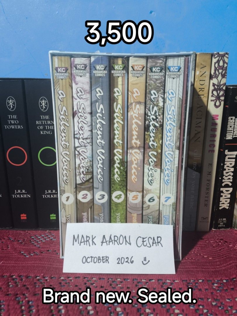 A Silent Voice Complete Box Set Volumes 1-7 (Category: Comics & Manga) located in Biliran. Submitted by yoruichishihoin (Listing ID 1469821491, Image 1). Description: - Complete box set: Volumes 1 through 7 - Condition: Brand new, sealed - Features exclusive poster art - Great addition for fans and collectors Delivery thru LBC-COP. Location: Biliran, Visayas. Est SF: ~ 150 - 190.