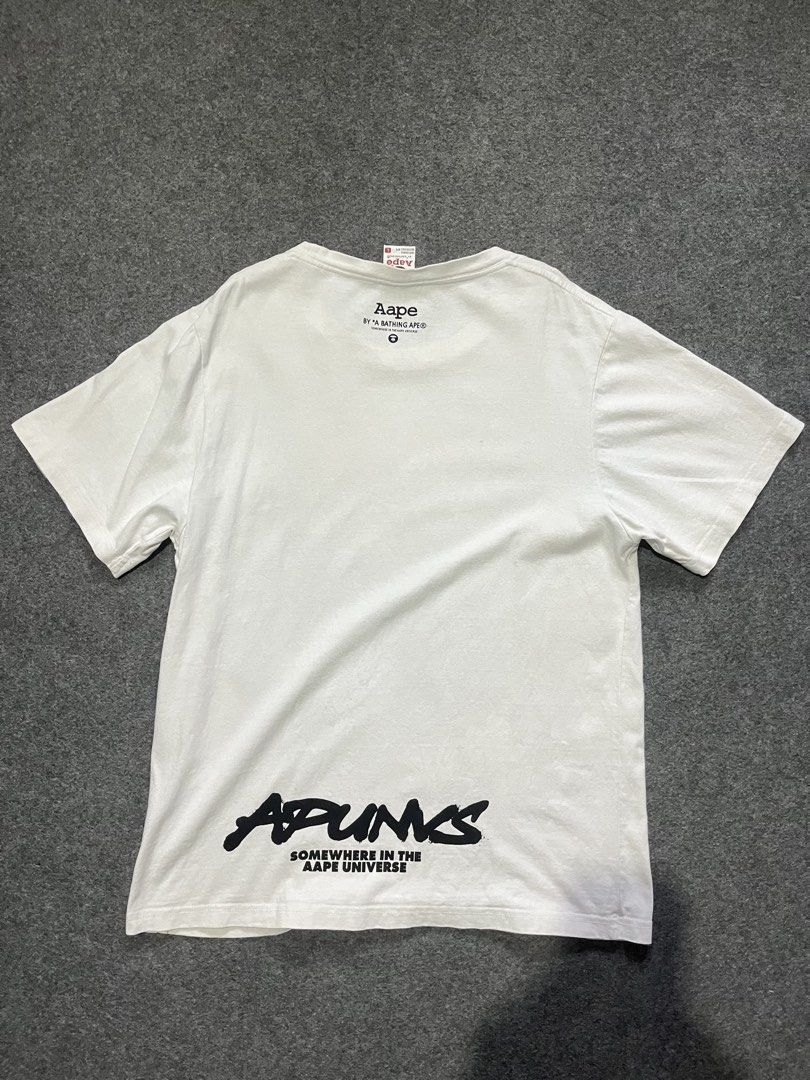 Aape tshirt (Category: Earphones) located in Lapu Lapu. Submitted by jhonrener41426 (Listing ID 1469828897, Image 2). Description: Size large fit to medium Waist-20 Length-27 Excellent condition Color rate 9.8/10 Authentic Issue none .