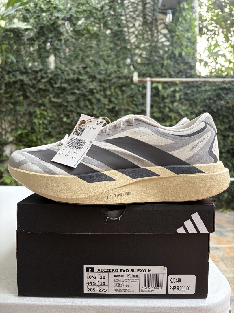 Adidas Adizero Evo SL EXO (Category: Sneakers) located in Manila. Submitted by ak1977 (Listing ID 1469834398, Image 1). Description: Make a fair offer!!! Guaranteed brand new, with receipt. Di ko gusto fit sa akin ng upper, payat kasi paa ko. Selling below srp. US SIZE 10.5 (28.5 cms) Slightly nego. Cavite..