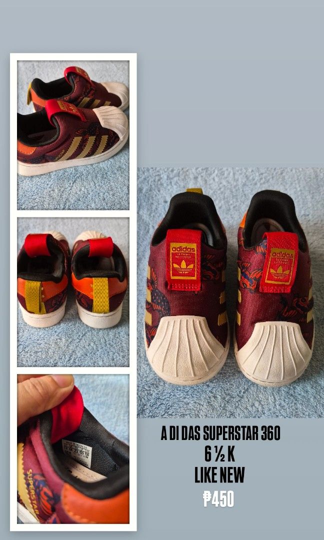 ADIDAS SUPERSTAR 360 6½K (Category: Babies & Kids Fashion) located in Lipa City. Submitted by mahdeclutters (Listing ID 1469818421, Image 1). Description: .