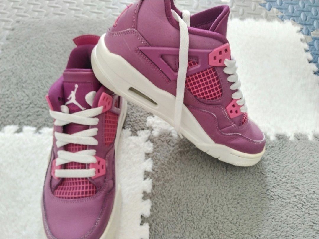 Air Jordan 4 Retro 'She's A Star' (Category: Babies & Kids Fashion) located in Valenzuela. Submitted by wiskyyyyy (Listing ID 1469868502, Image 3). Description: Size: 5.5Y US / EUR 38 / 24 CM (Fits Women’s Size 7) 📍 Style Code: 487724-661 📍 Colorway: True Berry / Rush Pink / White 📍 Inclusions: Pair with original box Product Details: - 100% Authentic Grade School / Women’s size Air Jordan 4s - Vibrant Valentine’s Berry colorway with clean uppe