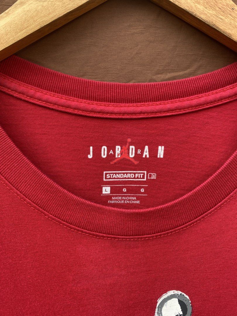 Air Jordan Shirt (Category: Tshirts & Polo Shirts ) located in Antipolo. Submitted by treasurethings02 (Listing ID 1469790593, Image 3). Description: AIR JORDAN SHIRT Excellent Condition 9.5/10CR Red Color no Hairlines and Cracks Dimensions 21W/27L Medium Photo Details ganda neto🫶🏻.