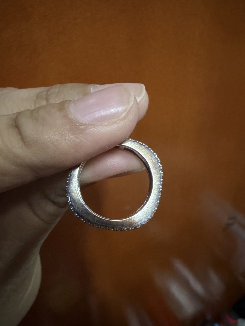 Alfredulla Double Row Diamond Eternity Ring Size 6 (Category: Rings) located in Pasig City. Submitted by aprilluxcloset0812 (Listing ID 1469892053, Image 3). Description: - Double row pavé ring with high sparkle - Silver-toned band with small stones all around - Size 6 approximately - NO INCLUSIONS, small ziplock only RFS: decluttering EVERYTHING MUST GO‼️Just make a reasonable offer ❤️ All items ON HAND, handled with love, ready to ship! STORE P