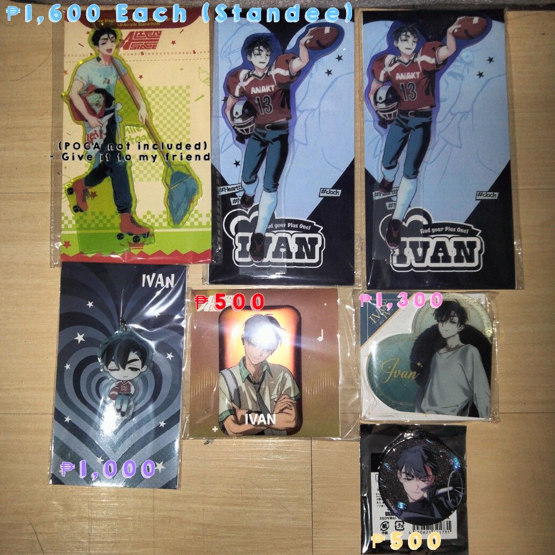 Alien Stage Ivan Merch (Category: Interactive Toys) located in Manila. Submitted by till4life (Listing ID 1469907823, Image 1). Description: ♡ Price are in the Photo! ┌─ 9 Info │ ● Official merchandise │ ● All are Brand New, all are bought │from Harumio, expect for the one │Ivan badge └────────────── ┌─ 9 Payment │ ● GCash │ ● PAYO / Deadline: 1 Week └────────────── ┌─ 9 Delivery │ ● J&T Express │ ● SF: Shouldered by buyer └──────────────.