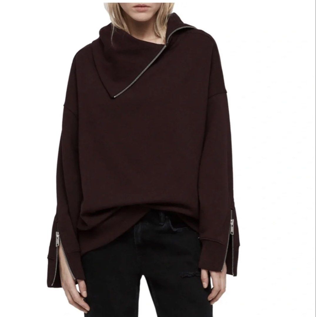 ALLSAINTS BELLA ZIPPER DETAILS SWEATSHIRT PULLOVER (Category: Luxury Apparel) located in Dagupan City. Submitted by size.spectrum (Listing ID 1469867563, Image 1). Description: SIZE LARGE COLOR RATE 8.5-9 SEE PICS FOR MEASUREMENTS .