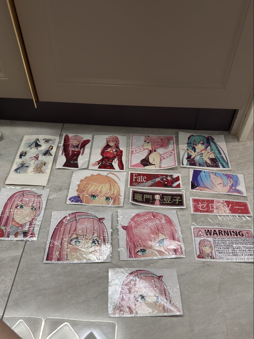 Zero Two Wallet Anime stickers bundle featuring Zero Two, Hatsune Miku, Fate, and ...