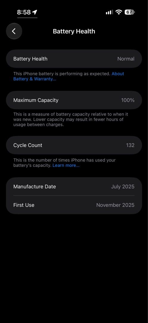 Apple iPhone 17 Pro 256GB Desert Titanium with Accessories (Category: iPhone 17 Series) located in Pasig City. Submitted by berm_yan (Listing ID 1469866199, Image 3). Description: 📱 iPhone 17 Pro – Silver 💾 256GB Storage 🔋 100% Battery Health 🔄 132 Battery Cycle Counts ✨ No dents or scratches 📦 Inclusions: • Original box • Original charging cable • 3 cases 📍 Meet-up only at: SM Light, SM Megamall, Shangri-La, One Ayala, Glorietta, Greenbelt
