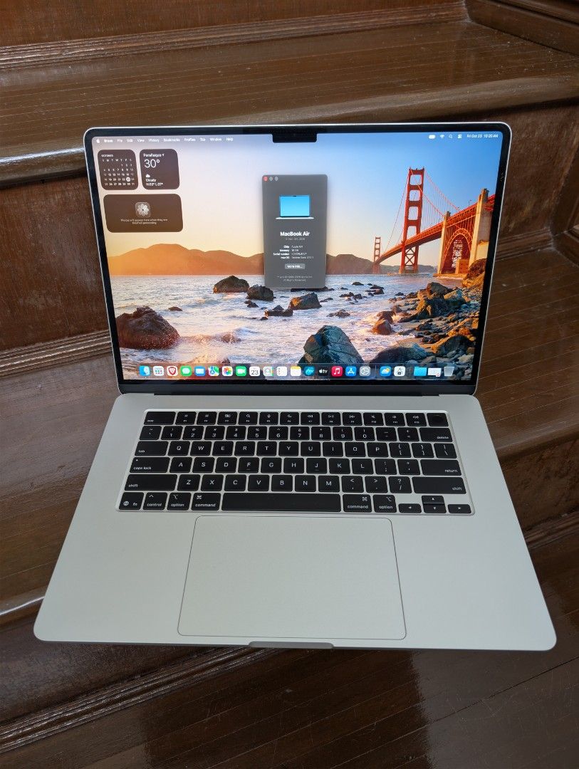 Apple MacBook Air 15 inch M4 2025 (Category: Laptops & Notebooks) located in Taguig. Submitted by sneakergalleryph (Listing ID 1469775480, Image 1). Description: For sale only: Apple MacBook Air 15 inch 2025 M4 chip 16gb RAM 256gb SSD Midnight 33 cycle count only as of posting 💯% battery health Laptop only Has minor nicks around the MacBook as shown on the photo.