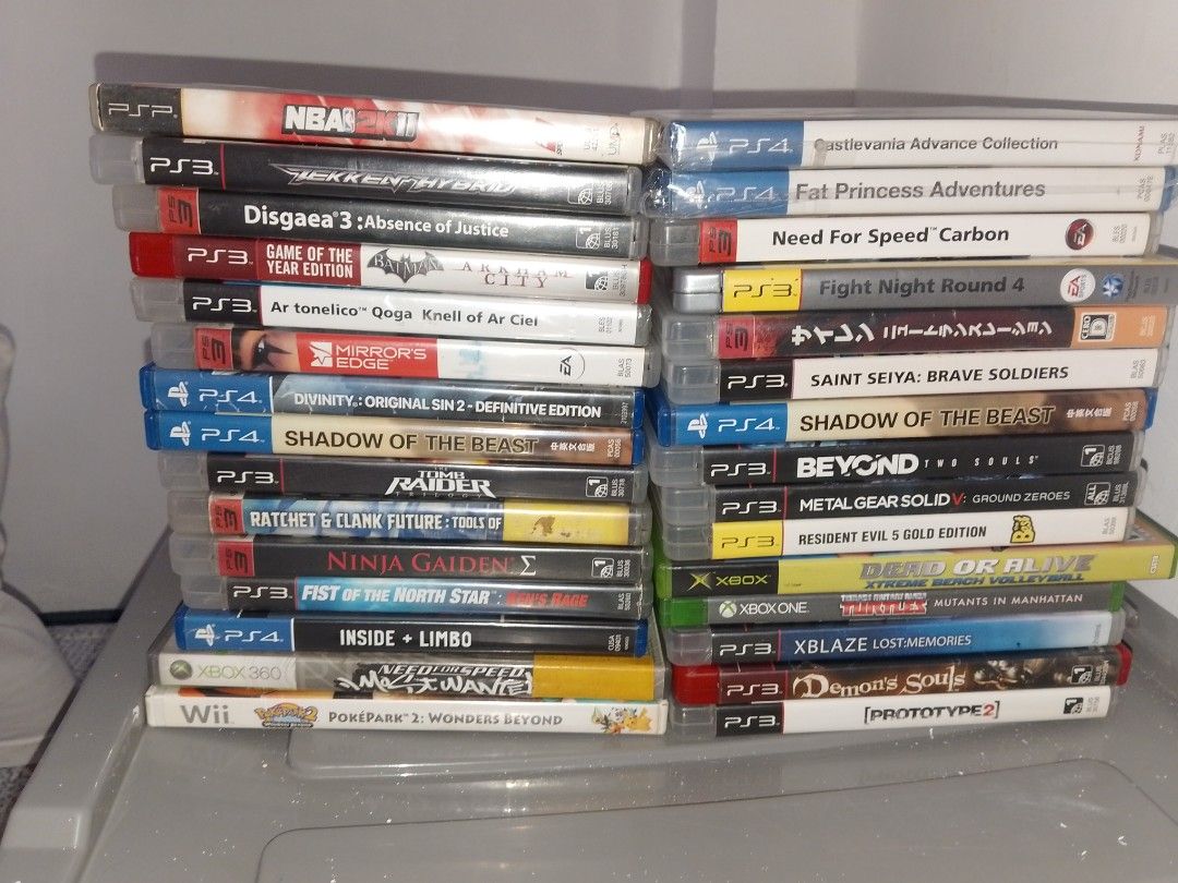 Assorted Video Games PS3 PS4 PSP Xbox Wii (Category: PlayStation) located in Manila. Submitted by coolowl-156047 (Listing ID 1469771140, Image 1). Description: - Massive game collection across PS3, PS4, PSP, Xbox 360, Xbox One, and Nintendo Wii - Includes popular RPGs, action games, and sports titles - Original casing included for every single game - Available for individual purchase or take the whole bundle - Message me now to check specific gam