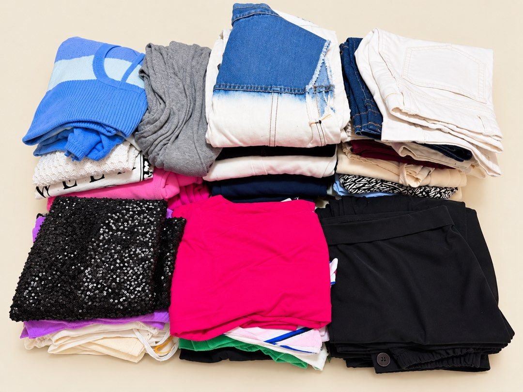Assorted Women Tops Bottoms Jeans Jackets Sweater Bundle (Category: Coats, Jackets and Outerwear) located in Quezon City. Submitted by angelimeka (Listing ID 1469894523, Image 2). Description: TAKE ALL. BUNDLE DEAL. Open for resellers. - Variety of tops, tees, jeans, skirts, pants, dress, sweaters, jackets, dress - Mixed sizes and colors with everyday basics - Includes Jockey t-shirts and denim shorts .