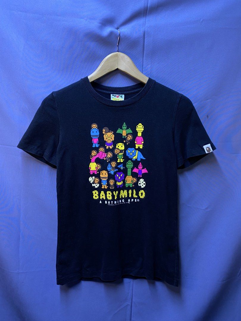AUTHENTIC BAPE “BABY MILO & FRIENDS” (Category: Shirts) located in Makati City. Submitted by drip.poww (Listing ID 1469824671, Image 1). Description: - Authentic Bape - Color: Black - Size: Small - Dimes: 18x25 - Authentic - Excellent condition - Need wash, fresh from bale - Material: 100% Cotton Please don’t expect too much—these are thrifted (ukay) items. 😊 !!STILL NEGOTIABLE!!.