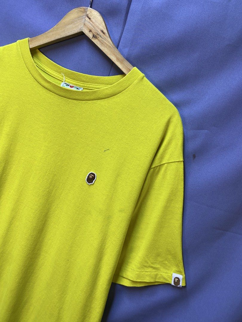 AUTHENTIC BAPE “POINT” TEE (Category: Tshirts & Polo Shirts ) located in Makati City. Submitted by drip.poww (Listing ID 1469821509, Image 2). Description: - Authentic Bape - Color: Mustard - Size: XL - Dimes: 24x30 - Authentic - Excellent condition - Need wash, fresh from bale - Material: 100% Cotton Please don’t expect too much—these are thrifted (ukay) items. 😊 !!STILL NEGOTIABLE!!.