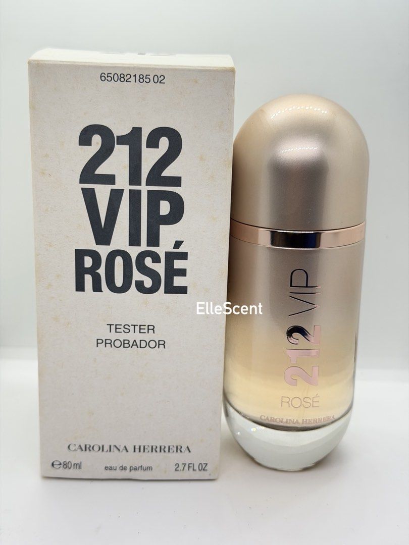 Authentic Carolina Herrera 212 VIP Rose Eau De Parfum Tester (Category: Fragrance & Deodorants) located in Mandaluyong City. Submitted by elle_scent (Listing ID 1469922232, Image 1). Description: CAROLINA HERRERA 212 VIP ROSÉ EAU DE PARFUM – 80ML Description A feminine, elegant, and playful fragrance perfect for ladies who love smelling fresh, sweet, and sophisticated! ✨ Scent Profile: 🌸 Top Notes: Champagne Rosé, fruity notes 🌹 Heart Notes: Pe