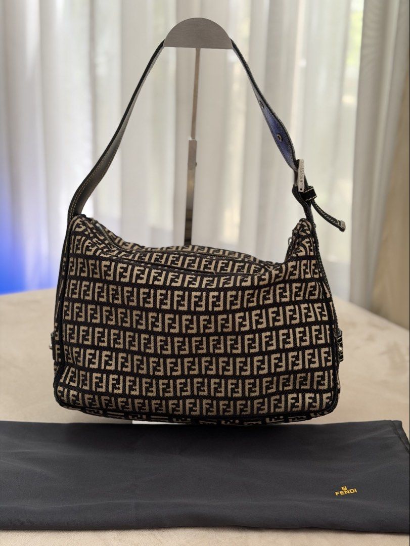 Authentic Fendi Zucchino Shoulder Bag (Category: Shoulder Bags) located in Manila. Submitted by maria_2326 (Listing ID 1465092987, Image 3). Description: Fendi Zucchino Shoulder Bag 💯% Authentic W/ dust bag only Location: Manila/QC.