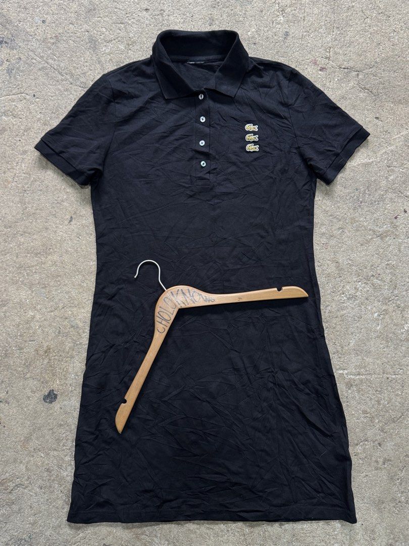 Authentic Lacoste Triple Logo Polo Dress (Category: Dresses) located in Badian. Submitted by choloknows (Listing ID 1469827640, Image 1). Description: Good as New 9.9/10 (Black) Size 42 18 W x 36 L Issue: Cut neck tag (100% Authentic) 1399+ sf.