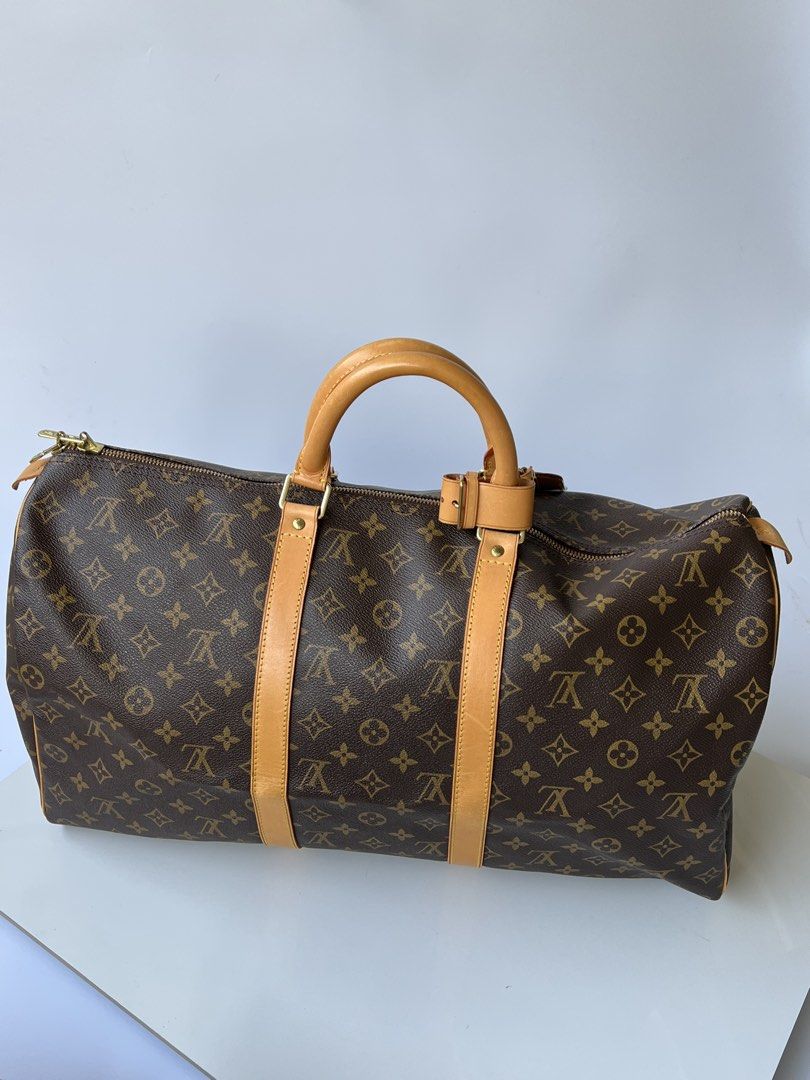 Authentic preloved Louis Vuitton LV Keepall 50 Bag (Category: Luxury Bags & Wallets) located in San Pablo. Submitted by misskittyph (Listing ID 1469776323, Image 2). Description: Monogram Keepall 50 Crossbody Bag ▪️55k only Made in France with datecode SP0097⠀⠀⠀⠀⠀⠀⠀⠀ 9/10 condition With dustbag and luggage tag Layaway options available 💯Guaranteed authentic or your money back Contact number in bio.