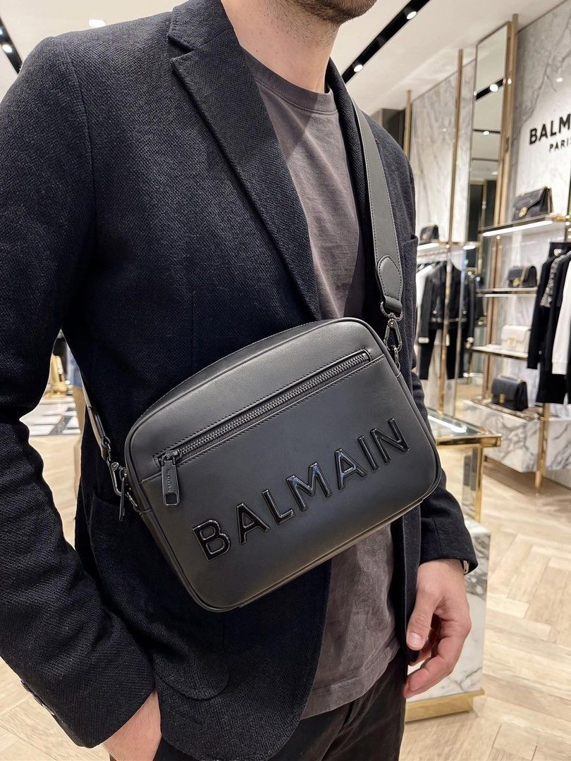 Balmain Sling Bag Mens (Category: Luxury Bags & Wallets) located in Santa Rosa. Submitted by miqboutique (Listing ID 1469776553, Image 2). Description: Gandaaa! Onhand! ₱7,399 + SF • Ready to ship • Guaranteed Original Fb page: Miq's Boutique.