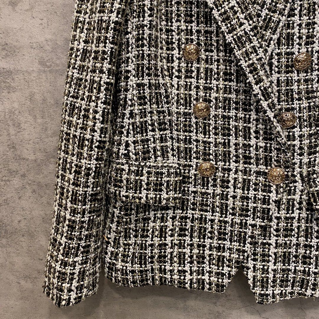 Balmain Paris Tweed Blazer (Category: Luxury Apparel) located in Quezon City. Submitted by rebirthalley (Listing ID 1469839732, Image 3). Description: Width-17.5 Length-27 Sleeve-23 Shoulder-14.5 Excellent Condition No flaws.