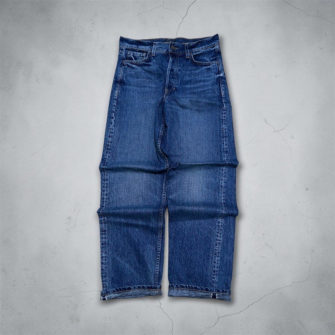 Banana republic selvedge pants ✨ (Category: Jeans) located in San Jose. Submitted by thriftfindsarchive (Listing ID 1469914842, Image 1). Description: Men’s & Women’s Preuim denim with high rise vintage Selvedge Pants button Fly -W’ 30 -L’ 41.5 -T’ 12 -H’ 8 -No issue -Hard denim -As new condition -Fave ✨ .