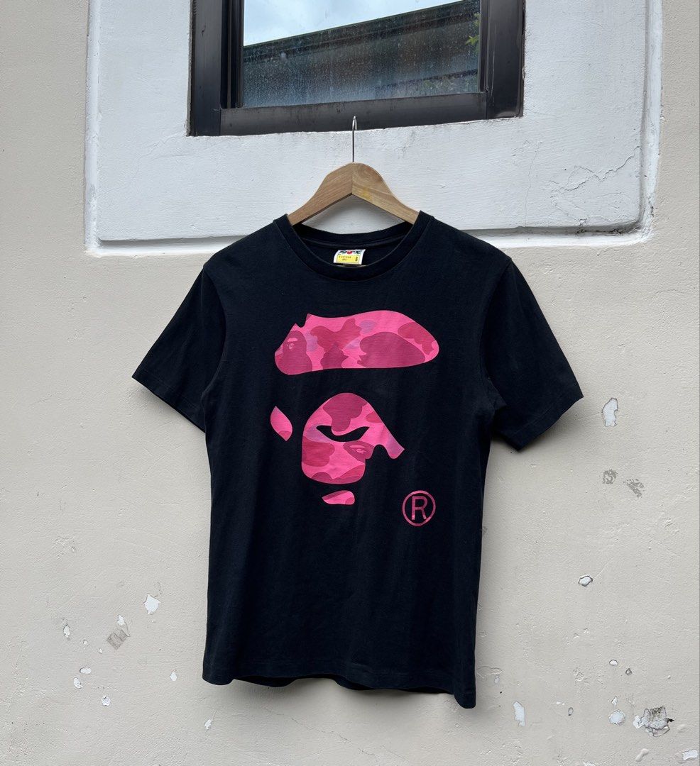 BAPE BIG FACE PINK CAMOU (Category: Tshirts & Polo Shirts ) located in Baguio. Submitted by closetgc.clothingshop (Listing ID 1469774568, Image 2). Description: Bape pink camou big face Small on tag can fit medium Guaranteed authentic Excellent condition .