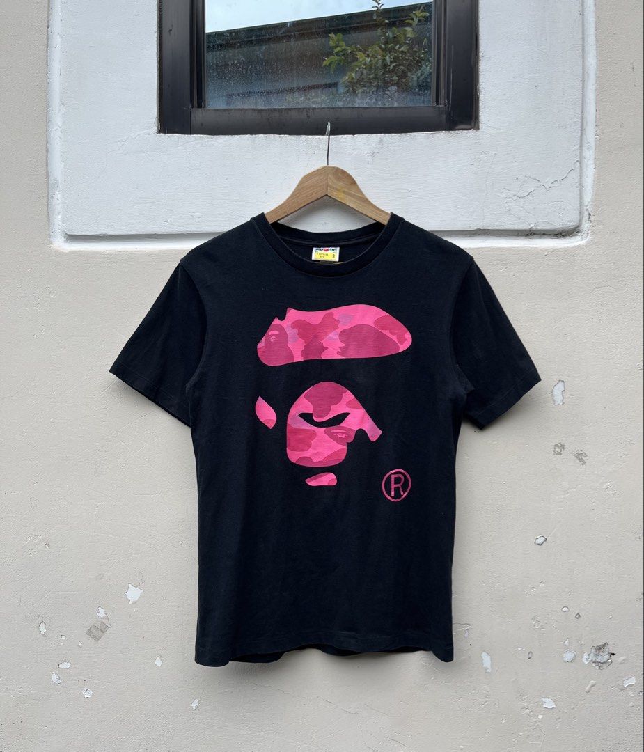BAPE BIG FACE PINK CAMOU (Category: Tshirts & Polo Shirts ) located in Baguio. Submitted by closetgc.clothingshop (Listing ID 1469774568, Image 1). Description: Bape pink camou big face Small on tag can fit medium Guaranteed authentic Excellent condition .