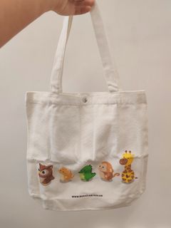 Hill's x mofusand Shark Cat Canvas Tote Bag, 女裝, 手袋及銀包, Tote Bags ...