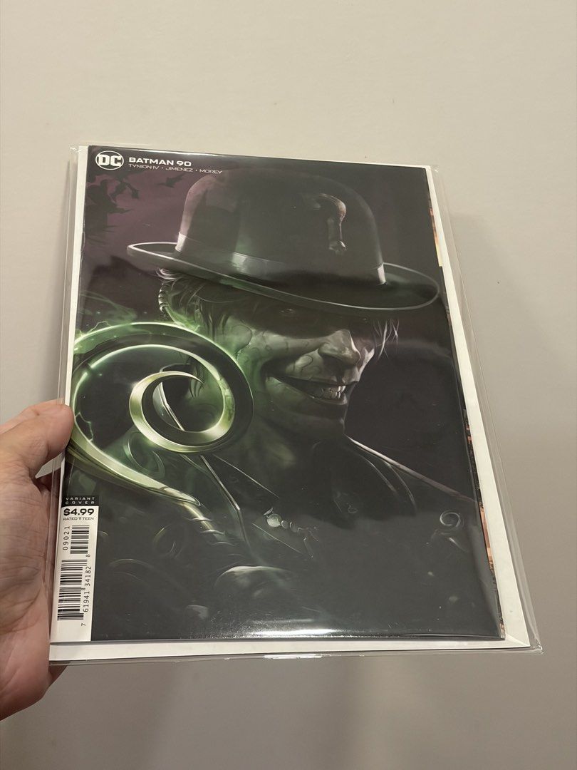 Batman 90 Variant Cover Comic Book DC - unread/near mint (Category: Comics & Manga) located in Pasig City. Submitted by randomhobbiesandcollectibles (Listing ID 1469888743, Image 1). Description: - Title: DC Comics Batman #90 - Variant cover featuring the Riddler - Creative Team: Written by James Tynion IV, Art by Jorge Jimenez and Tomeu Morey - Condition: Bagged and boarded for extra protection - Original cover price: $4.99 - Perfect addition fo