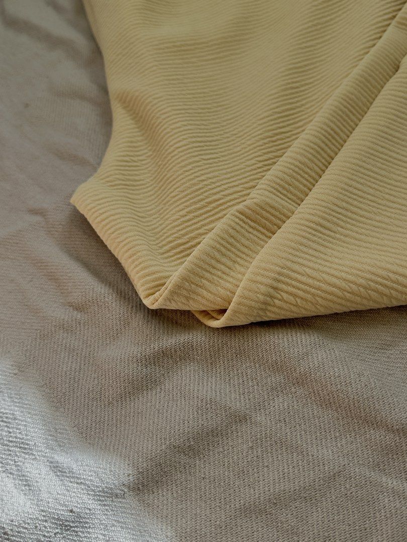 Beige ribbed sweatpants joggers with drawstring (Category: Joggers) located in Lipa City. Submitted by collbyisidora (Listing ID 1469902329, Image 2). Description: - Color: Beige - Style: Casual / Loungewear - Material: Soft textured ribbed fabric with fine horizontal lines - Waistband: Elastic with white adjustable drawstring - Cuffs: Ribbed at the ankles - Condition: Brand new / Excellent.