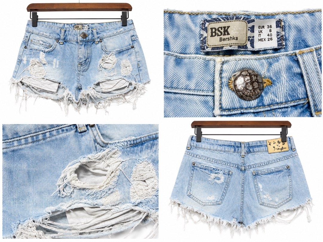 Bershka Short shorts (Category: Shorts) located in Bulacan. Submitted by relove.re (Listing ID 1469823385, Image 1). Description: - Bershka pek shorts, short-shorts - Size S - Ripped shorts - With pocket - Original from Bershka Singapore.
