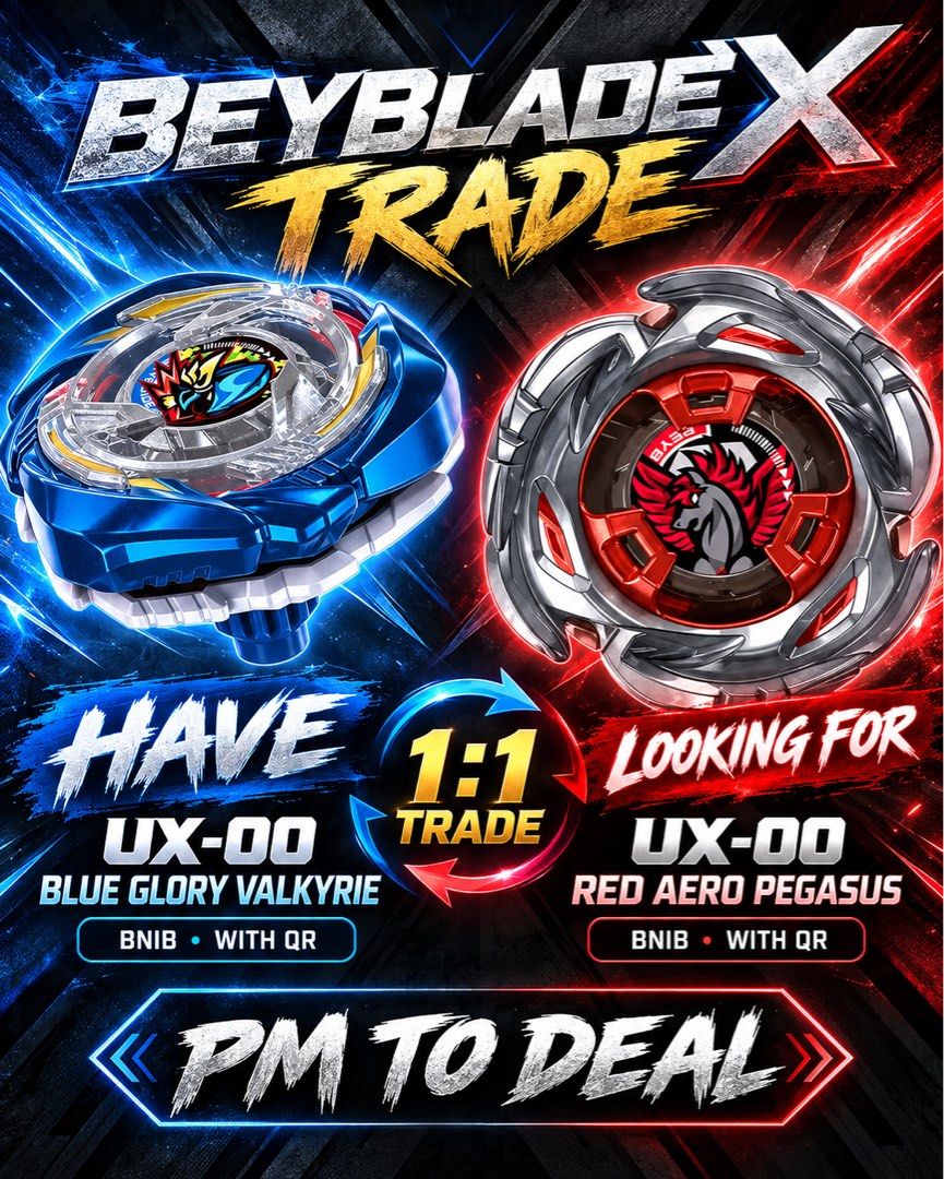 Beyblade Box Code Beyblade X UX-00 Blue Glory Valkyrie UX-00 Aero Pegasus, Toys ...