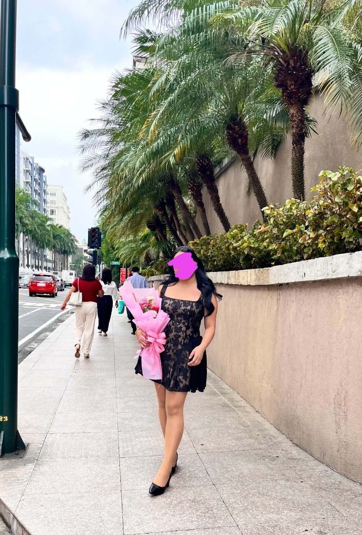 Black Lace Mini Dress Square Neck Spaghetti Strap (Category: Dresses) located in Cavite. Submitted by am.bridget (Listing ID 1469761270, Image 2). Description: - Color: Black - Style: Mini skater dress with floral lace overlay - Neckline: Square neckline with thin spaghetti straps - Perfect for: Casual day outs, dates, or parties Can fit upto 31 waist line, 5'3 .