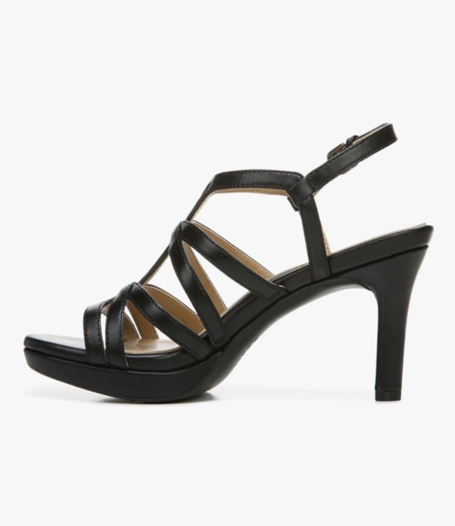 Black Strappy High Heel Sandals with Platform (Category: Heels) located in Midsayap. Submitted by bagski (Listing ID 1469811485, Image 3). Description: ✅original ✅Brandnew - Color: Sleek black with a neutral beige inner sole - Design: Multi-strap cage design across the foot with clean stitching - Heel & Sole: Slender high heel with a supportive platform front sole - Closure: Slingback ankle strap with a secure metal buckle - Condition: Brand new 