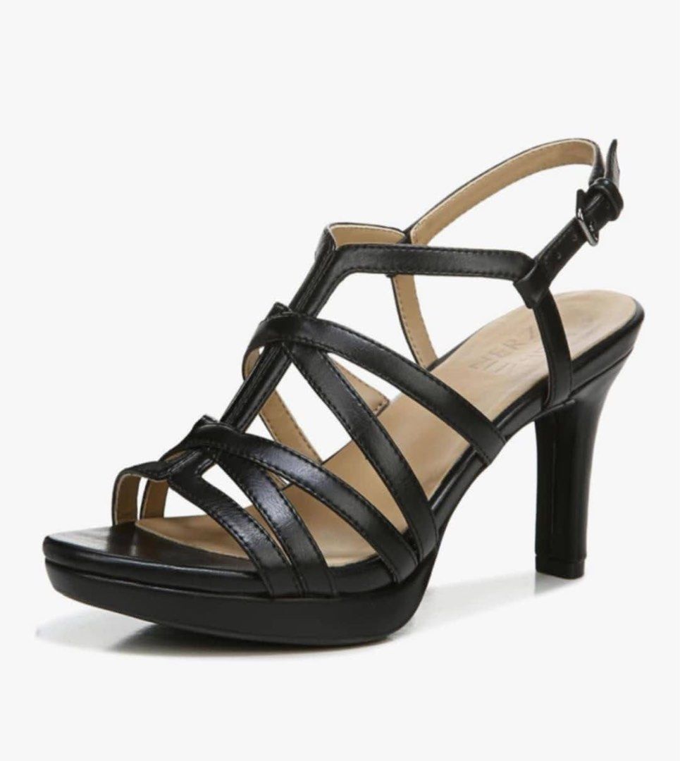 Black Strappy High Heel Sandals with Platform (Category: Heels) located in Midsayap. Submitted by bagski (Listing ID 1469811485, Image 2). Description: ✅original ✅Brandnew - Color: Sleek black with a neutral beige inner sole - Design: Multi-strap cage design across the foot with clean stitching - Heel & Sole: Slender high heel with a supportive platform front sole - Closure: Slingback ankle strap with a secure metal buckle - Condition: Brand new 
