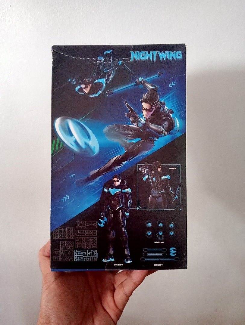 Blokees Champion Class DC Heroes Nightwing (Category: Figurines & Statues) located in Muntinlupa City. Submitted by mcnigel84 (Listing ID 1469855817, Image 3). Description: - Brand: Blokees Champion Class (Officially licensed DC product) - Scale: 1/12 scale action figure model kit - Includes: Model kit runners, interchangeable hands, weapon accessories (escrima sticks), and alternate heads - Features: Highly detailed sculpting and advanced articu