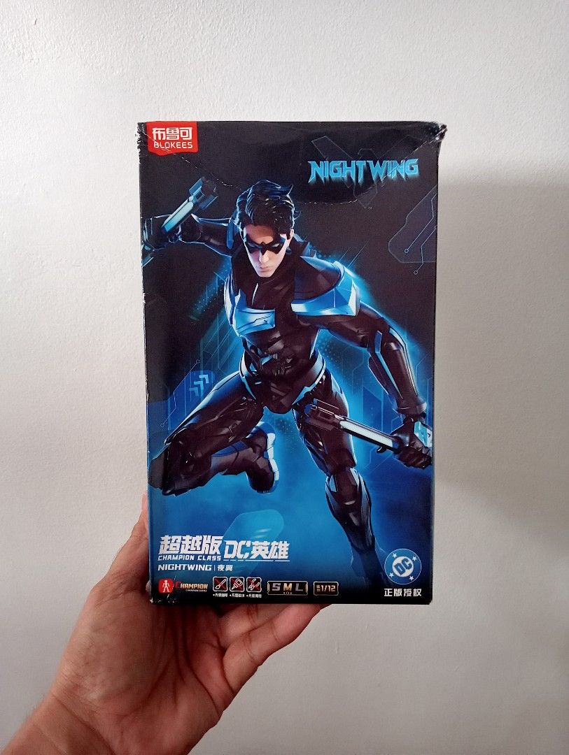 Blokees Champion Class DC Heroes Nightwing (Category: Figurines & Statues) located in Muntinlupa City. Submitted by mcnigel84 (Listing ID 1469855817, Image 2). Description: - Brand: Blokees Champion Class (Officially licensed DC product) - Scale: 1/12 scale action figure model kit - Includes: Model kit runners, interchangeable hands, weapon accessories (escrima sticks), and alternate heads - Features: Highly detailed sculpting and advanced articu
