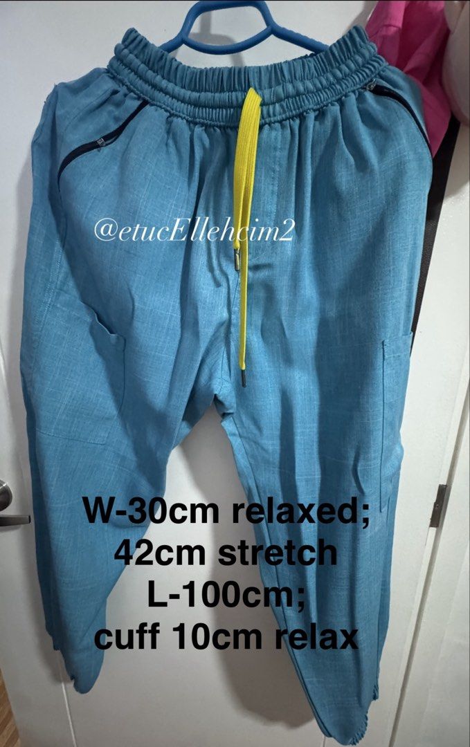 Blue Medical Scrubs Set Jogger (Category: Sets or Coordinates) located in Pasay City. Submitted by michmonteros (Listing ID 1469871174, Image 2). Description: - Brand/Model: Kaizerph Blue Medical Scrub Set - Size: XL - Condition: Clean fabric texture, ready to wear - Top Dimensions: Shoulder 44cm | Width 55cm | Length 72cm | Sleeve 22cm - Pants Dimensions: Waist 30cm (relaxed) to 42cm (stretched) | Length 100cm | Cuff 10cm - Design Details: Multi