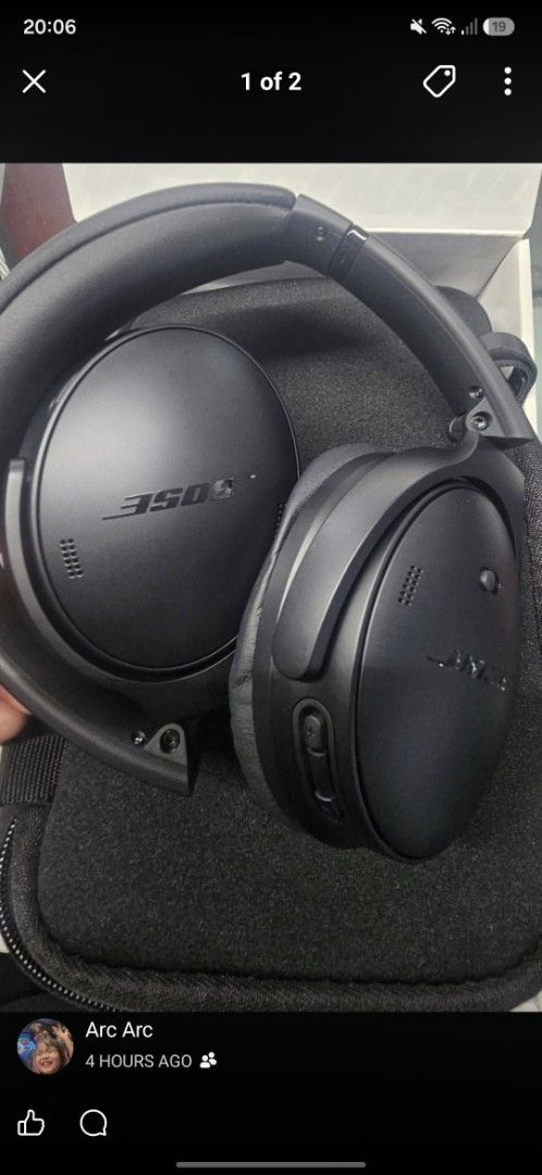 Bose QuietComfort SC Bluetooth Headphones (Category: Headphones & Headsets) located in Manila. Submitted by shawn213114 (Listing ID 1469894456, Image 2). Description: Bose QuietComfort SC headphones in black. Open box item, complete with original box and carrying case. Noise-cancelling Bluetooth headset, mint condition..