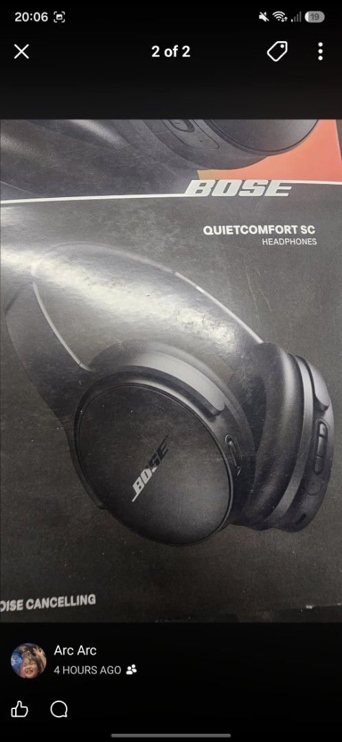 Bose QuietComfort SC Bluetooth Headphones (Category: Headphones & Headsets) located in Manila. Submitted by shawn213114 (Listing ID 1469894456, Image 3). Description: Bose QuietComfort SC headphones in black. Open box item, complete with original box and carrying case. Noise-cancelling Bluetooth headset, mint condition..
