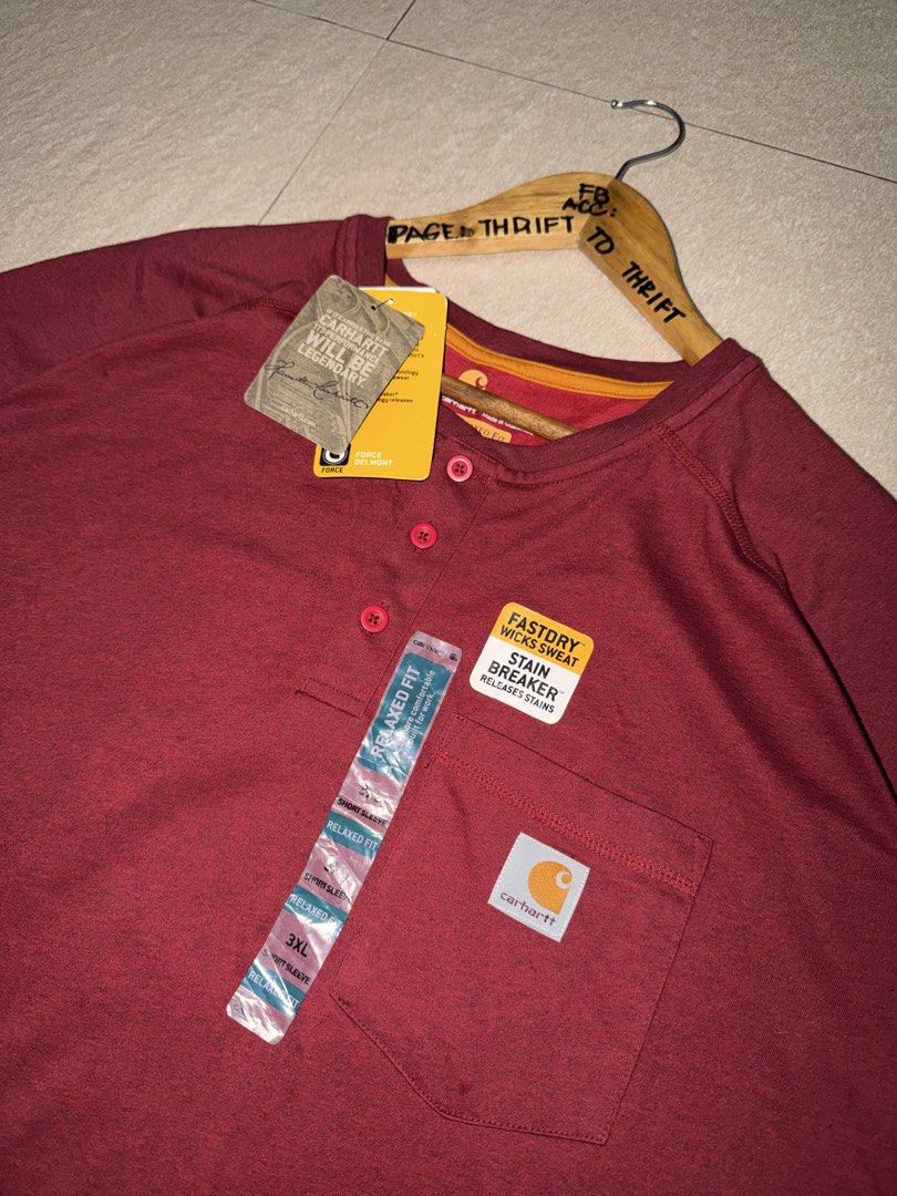 BRAND NEW CARHARTT FORCE TSHIRT BIG SIZE (Category: Activewear) located in Manila. Submitted by triptothrift7 (Listing ID 1469793362, Image 3). Description: message if you are interested! for fast transaction BRAND NEW CARHARTT FORCE TSHIRT BIG SIZE for only 1300 size 3XL on tag width 29-30 x 33 length as new condition no issue excellent condition color rate 9/10 mode of payment gcash or bank transfer location Biñan laguna.