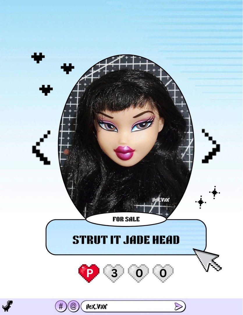 Bratz heads discounted! (Category: Kids Toys) located in Caloocan City. Submitted by hex.hiro (Listing ID 1469819584, Image 2). Description: Pixiez - 450 (with random clothes) Jade strut it - SOLD Jade Style it - 250 Meygan Funk out - 250 - 450 witch clothes.