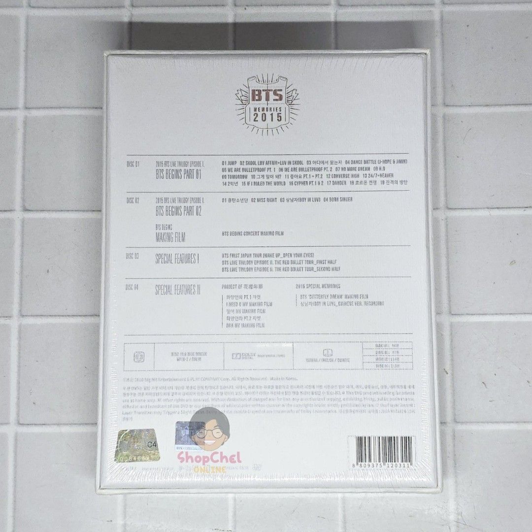 BTS 2015 Memories Dvd Sealed (Category: K-Wave Merchandise) located in Cainta. Submitted by shopchelonline (Listing ID 1469895247, Image 2). Description: BTS 2015 Memories Dvd Sealed 🛒6,700.00each(all in)+lsf 70%DP - NEW BUYER 50%DP - OLD BUYER RB: 15 DAYS AFTER DP; NETA 💎Pre-order -NO RUSH SHIPPING 💎Korea Pasabuy - NORMAL ETA 💎Colors may vary due to lighting. 💎Availability and price may vary 💎The outer case/box is simply for protecting goo