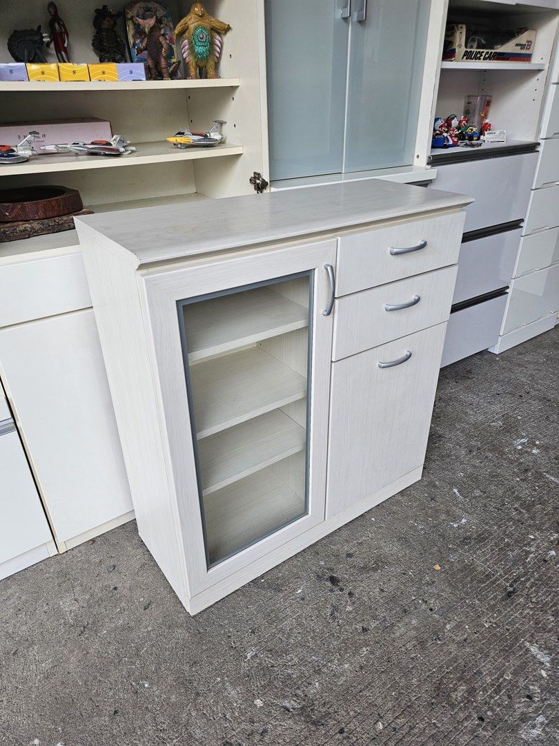 Buffet Cabinet‼️ (Category: Shelves, Cabinets & Racks) located in Quezon City. Submitted by ledamadel (Listing ID 1469765319, Image 3). Description: Buffet Cabinet‼️₱3,800‼️ ✔️L-31.5 H-33.5 W-13 inches 📐 ✔️2 Drawers,4 Shelfs & 2 Drawers 🗄 ✔️Laminated 🔖 ✔️Compress & Plywood Back 🪵 ✔Scratches As-is! 👌 Location: 40 Aplaya St Napocor Vill. Tandang Sora Quezon City. For inquiry please Pm us or Call. 09066885859 Please like our page thanks! 👇👇👇