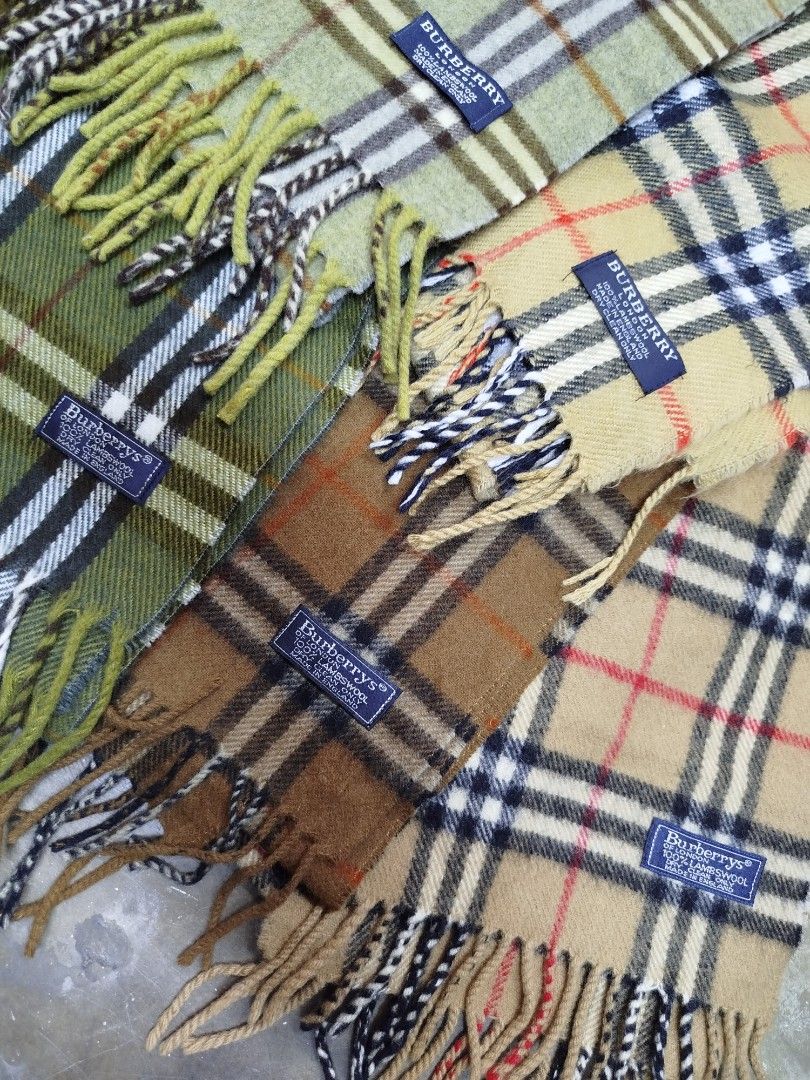 BURBERRY PLAID SCARVES (Category: Luxury Accessories) located in Bayombong. Submitted by Gentlemans_ClosEt (Listing ID 1469884885, Image 2). Description: VINTAGE BURBERRYS PLAID SCARVES ALL IN EXCELLENT CONDITION 1500 PESOS EACH OR TAKE ALL FOR ONLY 6,000 PESOS.