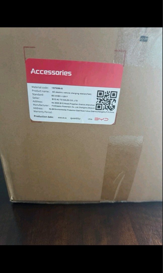 BYD 7 kwh charger (Category: Audio, Video, Alarm and other Electronic Accessories) located in Makati City. Submitted by harvesting_game (Listing ID 1469873775, Image 2). Description: New, un-used wall charger for BYD cars. 7kwh complete.