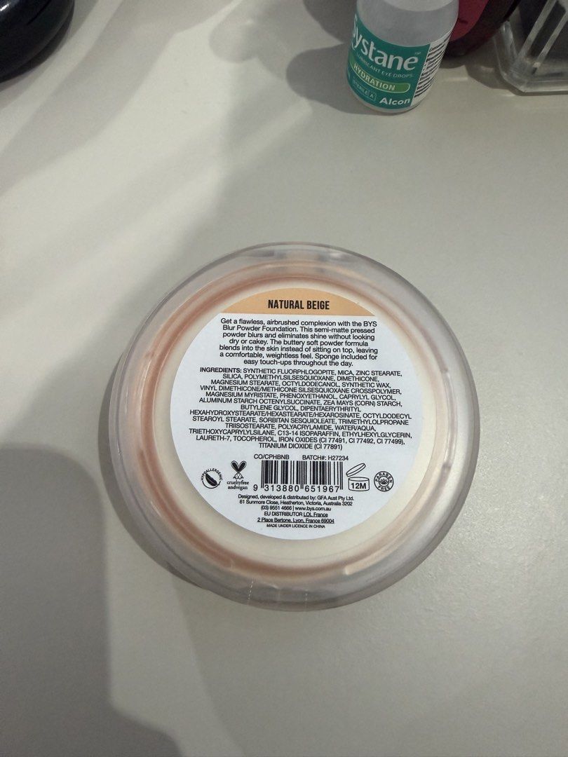 BYS blur powder foundation (Category: Makeup) located in San Pedro. Submitted by lovedbymeclothes (Listing ID 1469811529, Image 2). Description: still close wrong shade natural beige.