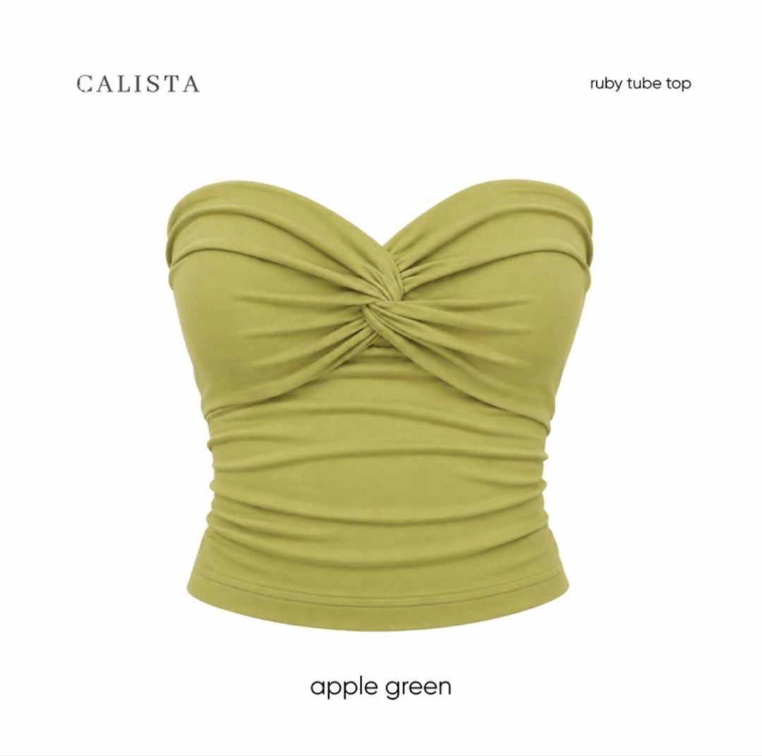 Calista Core Tube Top (Category: Others Tops) located in San Pedro. Submitted by nikkiabc.777 (Listing ID 1469762293, Image 3). Description: Calista Tube Top Color: Apple Green Size: XS; fits xs to s Fabric: Soft Cotton Ribbed; stretchy Brandnew; with tags and pouch.