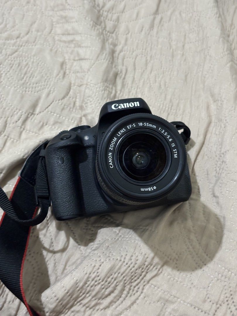 Canon EOS 750D DSLR Camera with 18-55mm Lens (Category: Cameras) located in Tarlac. Submitted by alxckretdump (Listing ID 1469925818, Image 2). Description: Canon EOS 750D DSLR camera with EF-S 18-55mm f/3.5-5.6 IS STM lens attached. Includes original neck strap and lens cap. Touchdown LCD screen flips out and rotates fully. Works great, takes sharp photos with accurate colors..