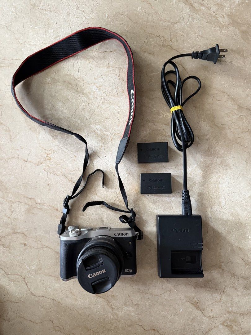 Canon EOS M6 (Category: Cameras) located in San Pablo. Submitted by mrthxx (Listing ID 1469904874, Image 1). Description: Canon EOS M6 - body cosmetics 8/10 (has scratches but unnoticeable and doesn't affect the output; also need a little cleaning) - 24.2 megapixels - flip screen - touch screen inclusions: - 2 original batteries - original charger can pass as g7x dupe! 🤩 rfs: will upgrade mop: cash-on pick up (LBC) or bank transfer (BPI) mod: LB