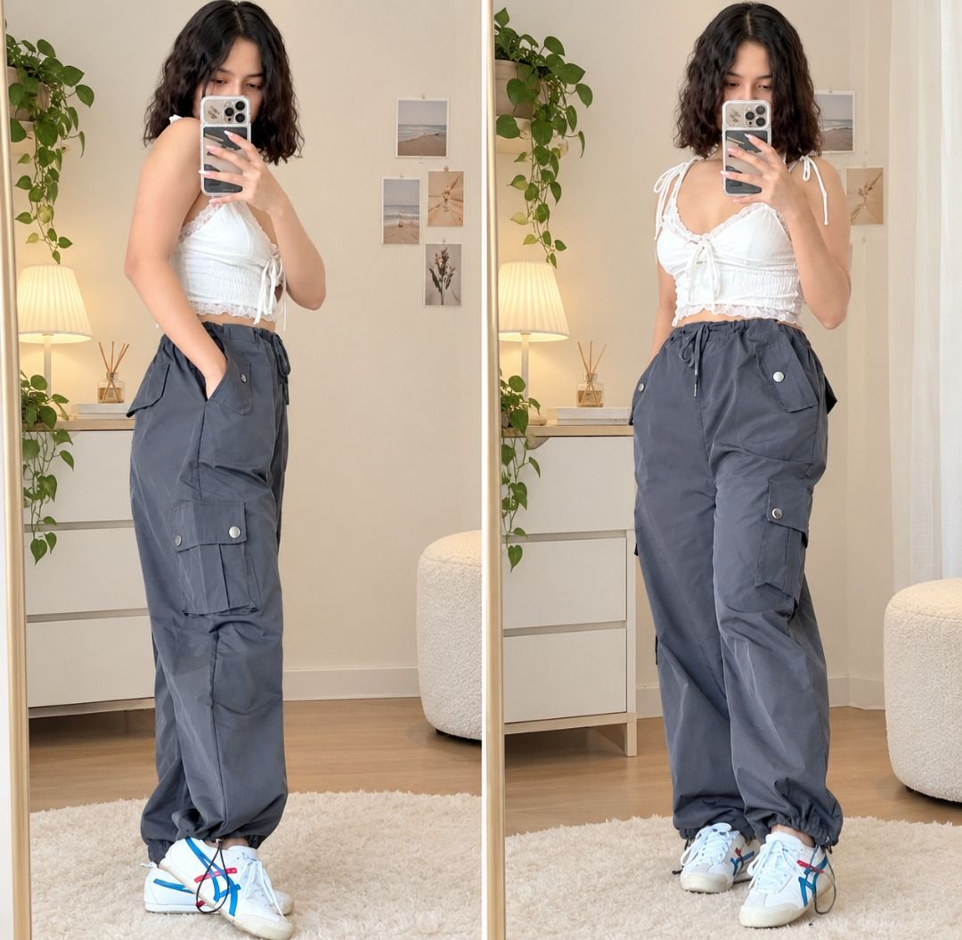 CARGO PANTS – GRAY HIGH QUALITY 🩶✨ (Category: Other Bottoms) located in Quezon City. Submitted by trishiezz (Listing ID 1469786744, Image 1). Description: CARGO PANTS – GRAY 🩶✨ ✨ Stylish and trendy cargo pants ✨ Style: Cargo Pants with Front Drawstring ✨ Color: Gray ✨ Size: Small to Large (S–L) ✨ Quality: Excellent Quality 💯 ✨ Condition: Never Used – Brand New ✨ ✨ Reason for Selling: Decluttering 📌 Reminders: - Kindly review the photos and de